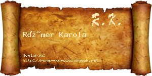 Römer Karola névjegykártya